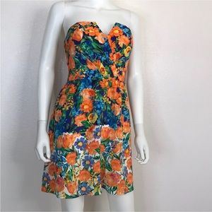 Yumi Kim floral dress M strapless silk Gracie dress